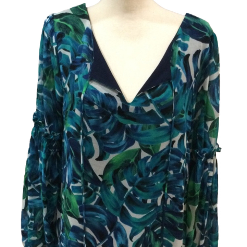 Anthropologie x Chloe Oliver Parterre Palms Swing Dress, Size Medium - Picture 3 of 13